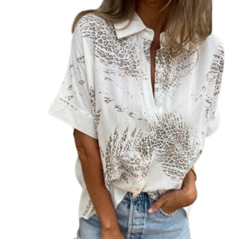 Women’s Casual Button Down Print Shirt