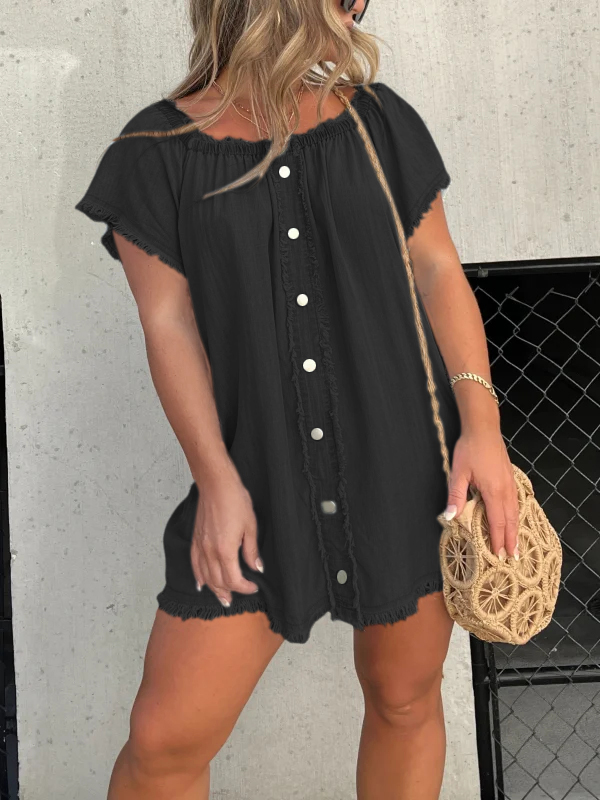 Short Sleeve Casual Denim Dress