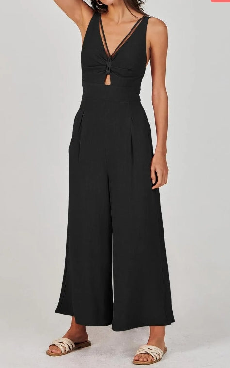 Women's Summer Wide Leg Jumpsuits High Waist Rompers