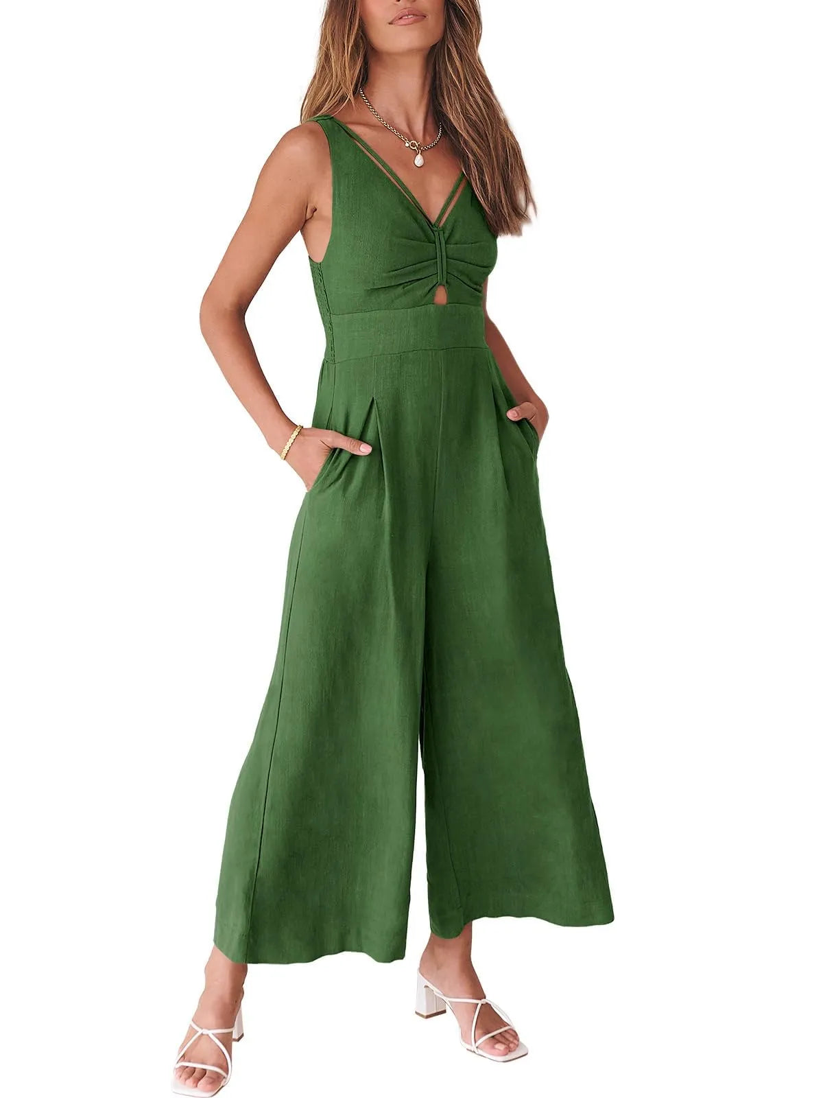 Women's Summer Wide Leg Jumpsuits High Waist Rompers