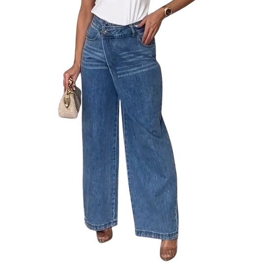 Wide-leg Striped Casual Jeans