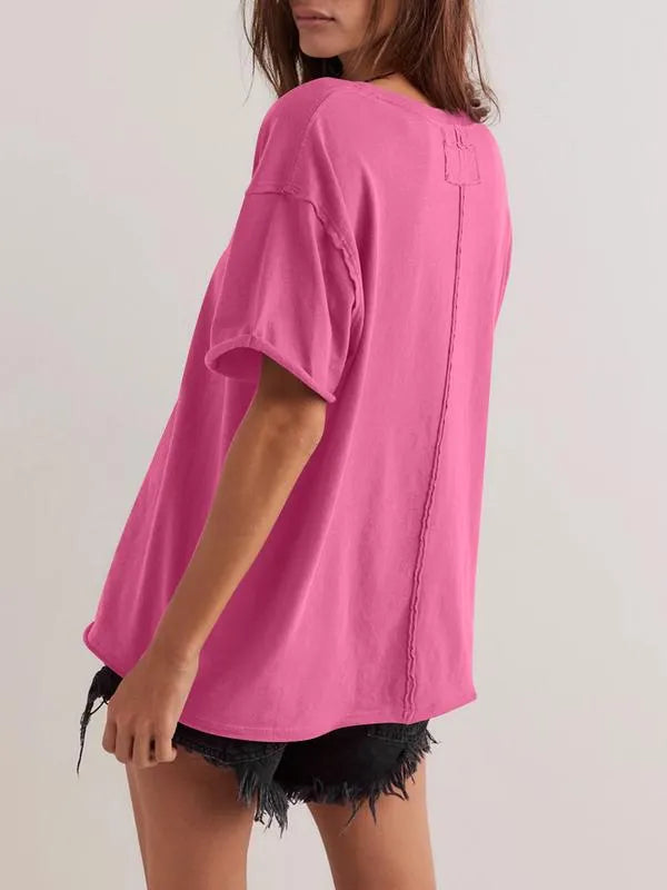 Women Loose Oversized Tops Basic Tee