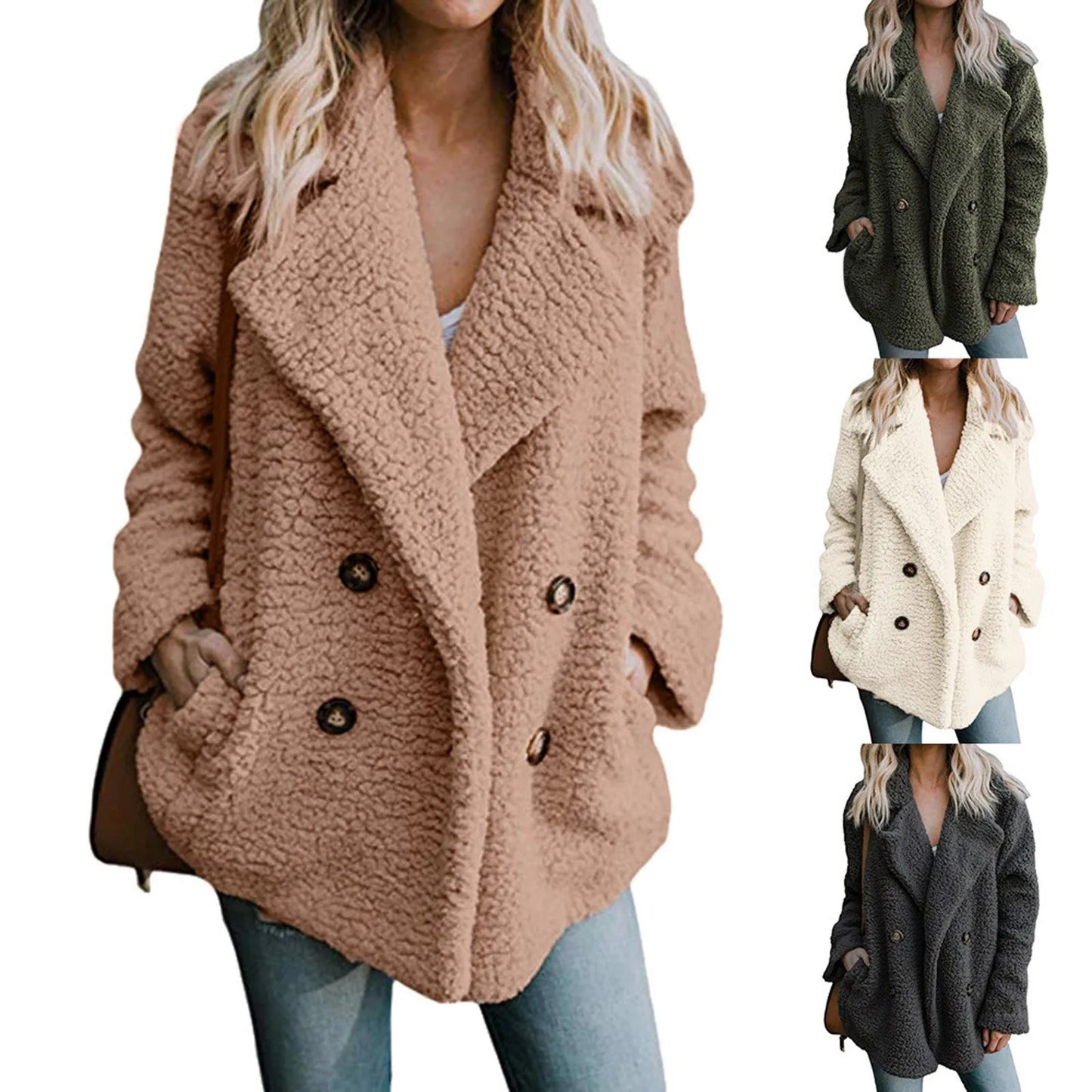 Women'S Casual Jacket Winter Warm Outwear Ladies Coat Overcoat