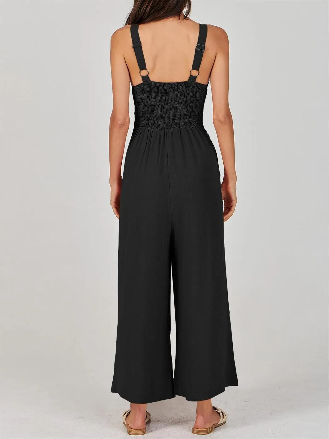 Women's Summer Wide Leg Jumpsuits High Waist Rompers