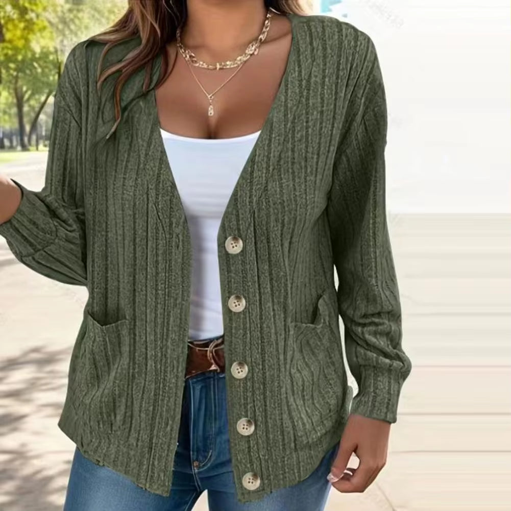 Women Casual Jacket Women Fall Coat Stylish Women's Knitted Cardigan Coat