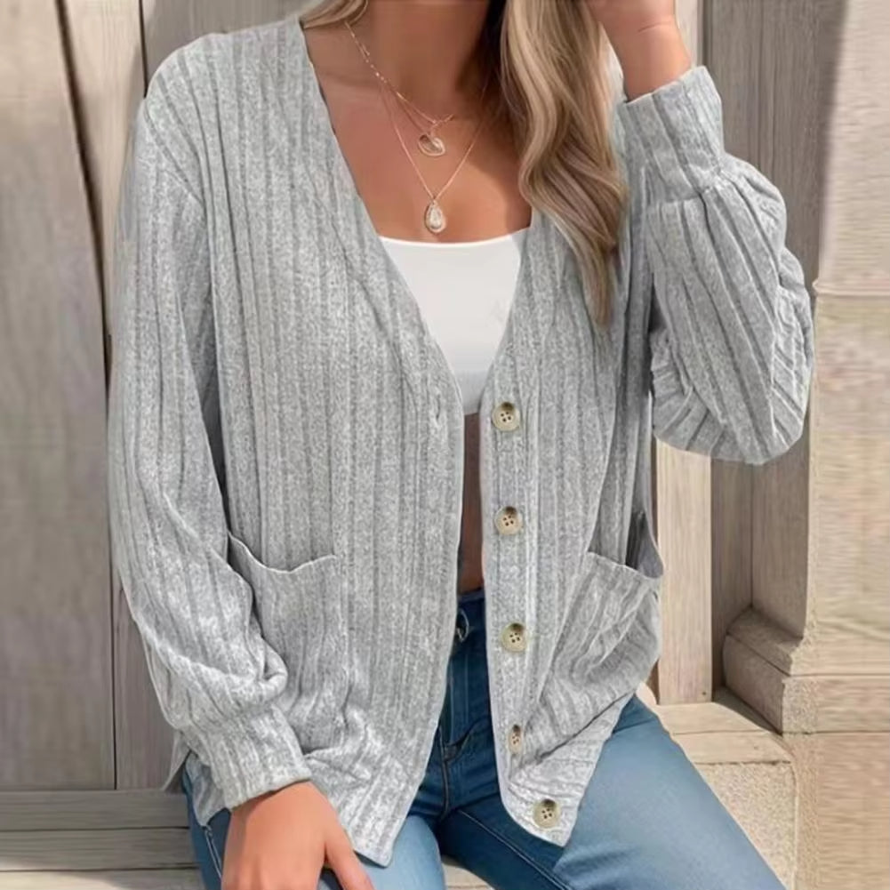 Women Casual Jacket Women Fall Coat Stylish Women's Knitted Cardigan Coat