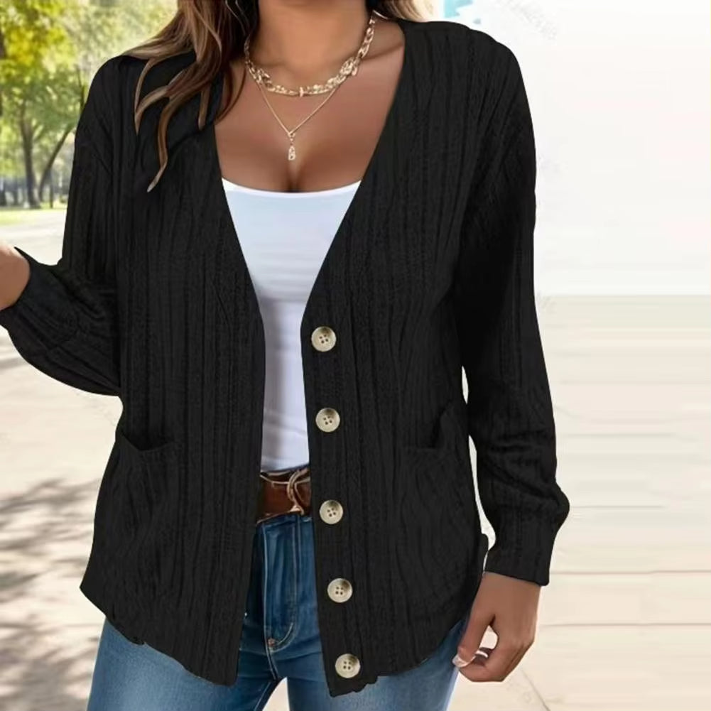 Women Casual Jacket Women Fall Coat Stylish Women's Knitted Cardigan Coat