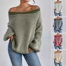 Women's Sweater Oversized Long Sleeve Knit Pullover Top with Soft Stretchy