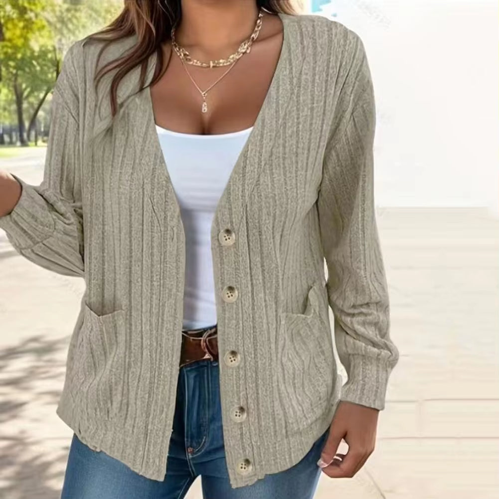 Women Casual Jacket Women Fall Coat Stylish Women's Knitted Cardigan Coat