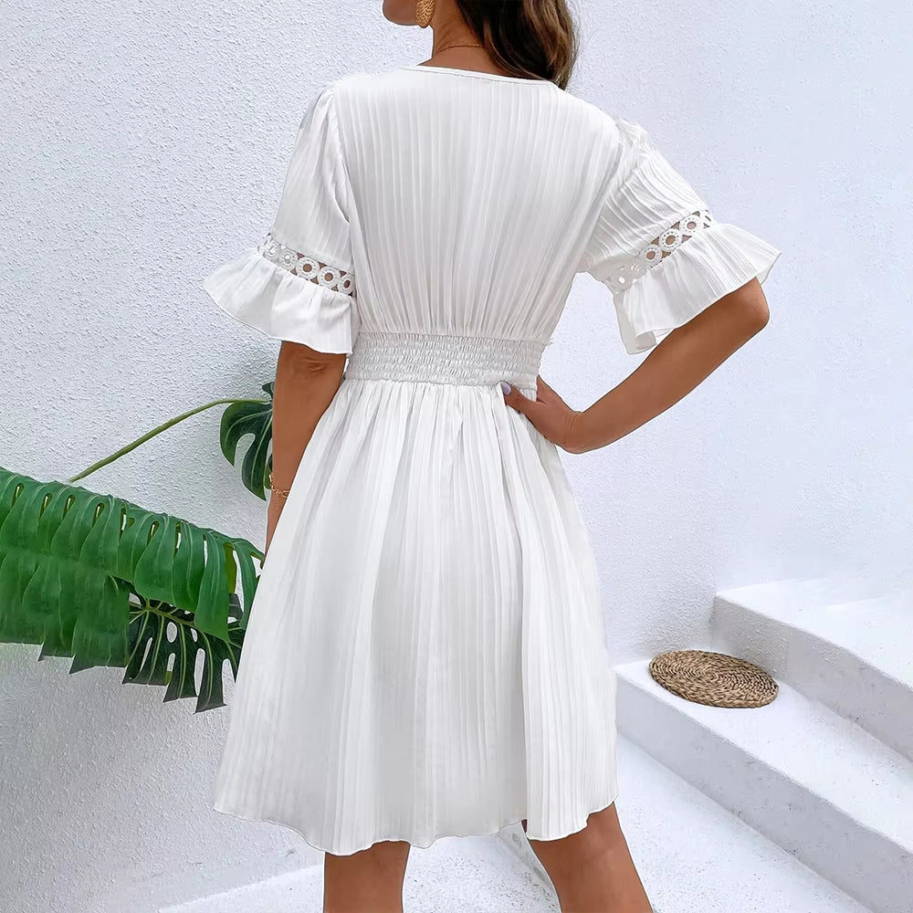 Summer Sexy Casual Holiday Beach Solid Sundress