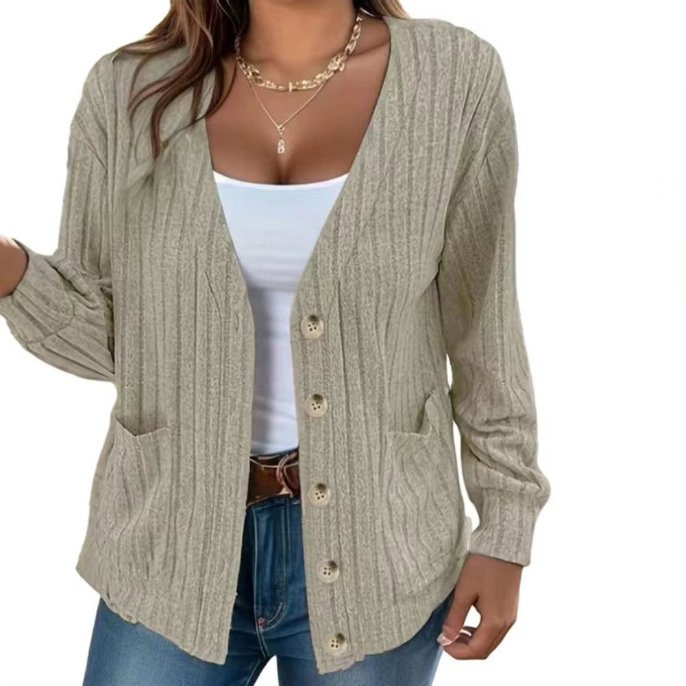 Women Casual Jacket Women Fall Coat Stylish Women's Knitted Cardigan Coat