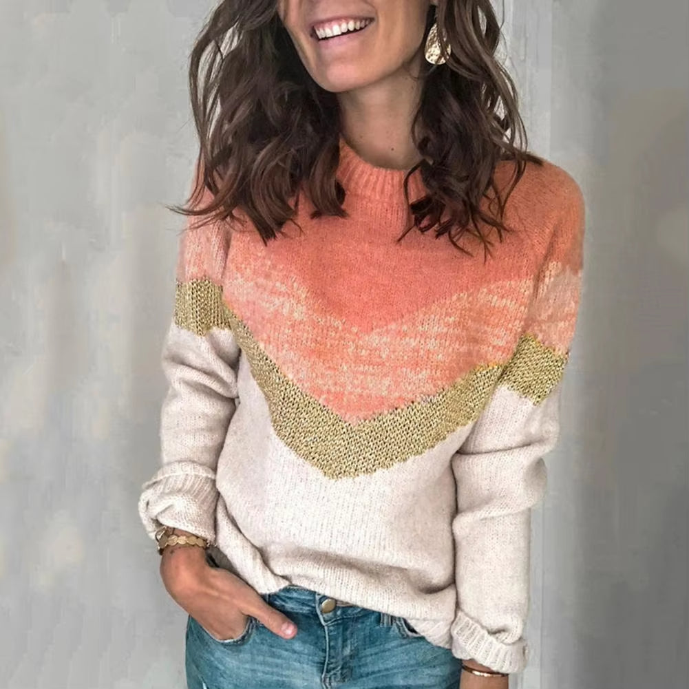 Women Sweater Long Sleeve Knitted Sweater