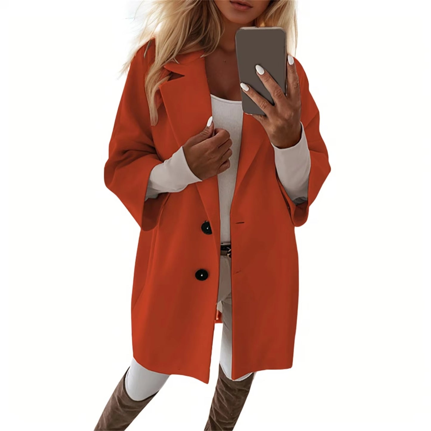 Women Coat Fashionable Versatile Tweed Coat