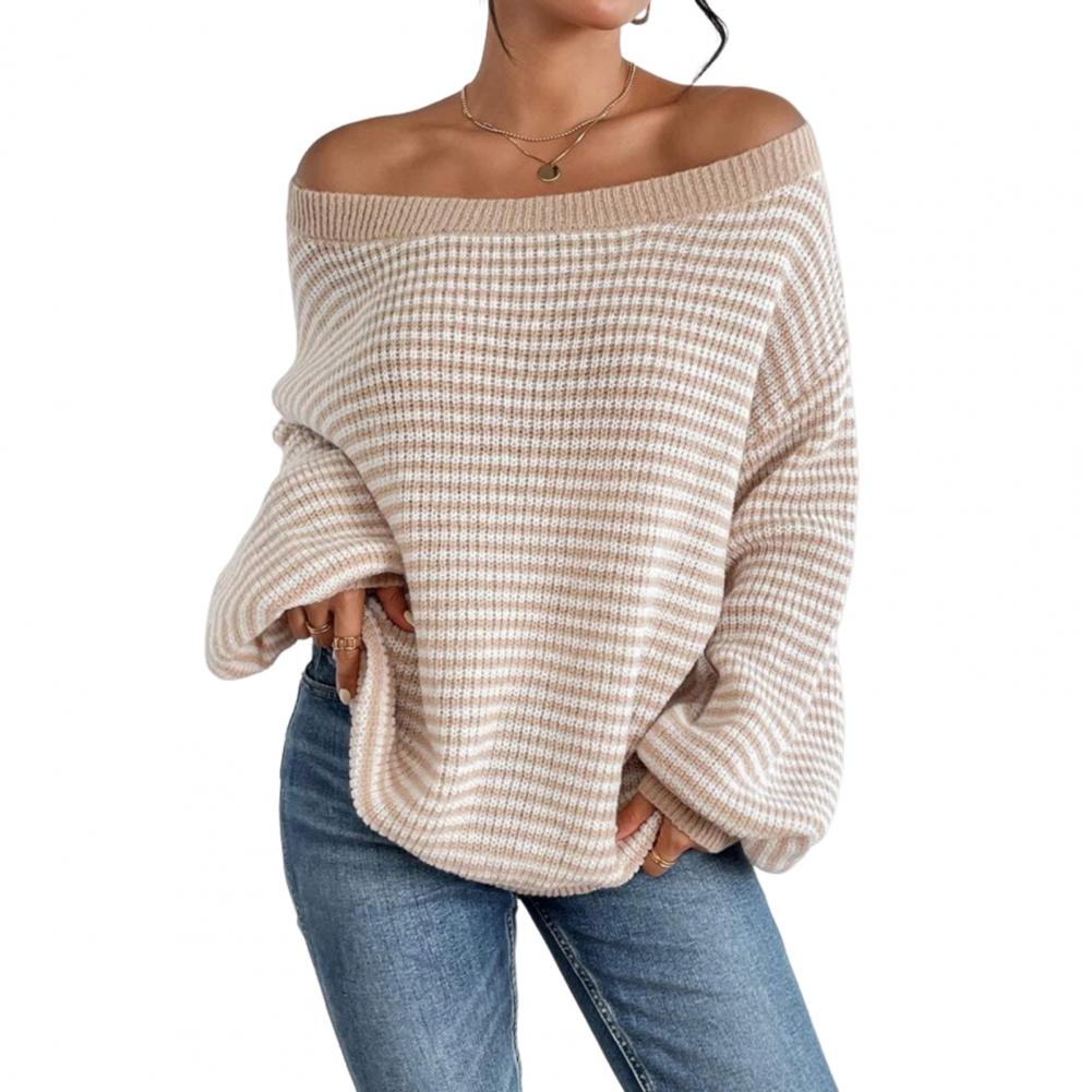 Women's Sweater Oversized Long Sleeve Knit Pullover Top with Soft Stretchy