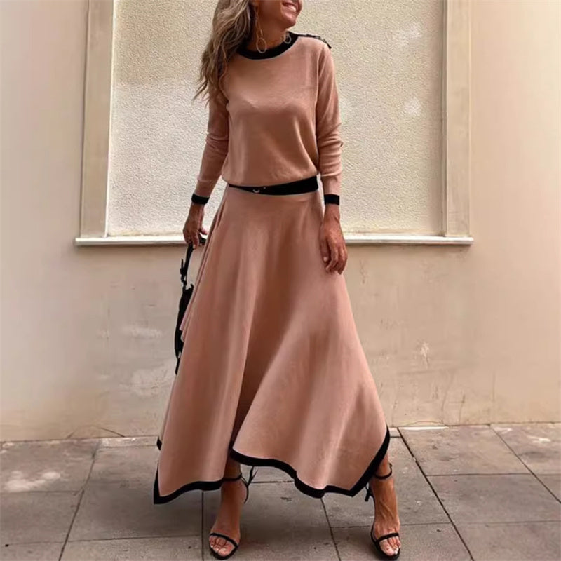 Women's 2-Piece T-Shirt And Handkerchief Hem Skirt Set