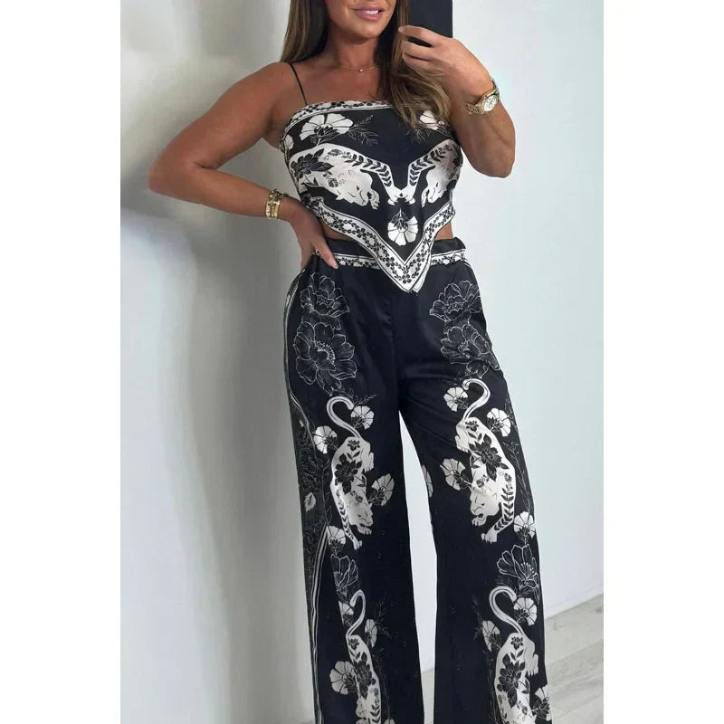 Women's Tube Top And Pants Set