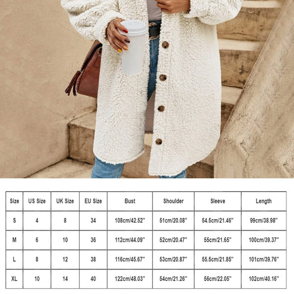 Warm Outerwear Solid Long Coat Ladies Fashion Jacket